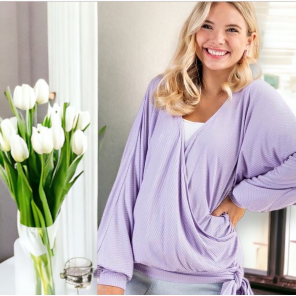 Kori Lovely Lilac Crossover Blouse